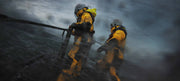 RNLI crew fighting the storm