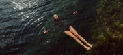Sarah floating in the sea