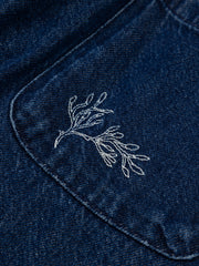 Floral Marine Damen-Jeanshemd