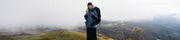 woman wearing finisterre coat and fleece