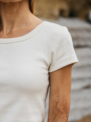 Powes geripptes Damen-T-Shirt