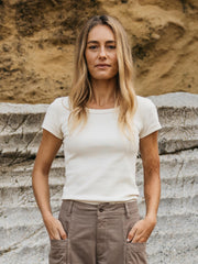 Powes geripptes Damen-T-Shirt