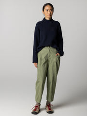 Breakwater Damen-Rippstrick-Pullover mit hohem Halsausschnitt